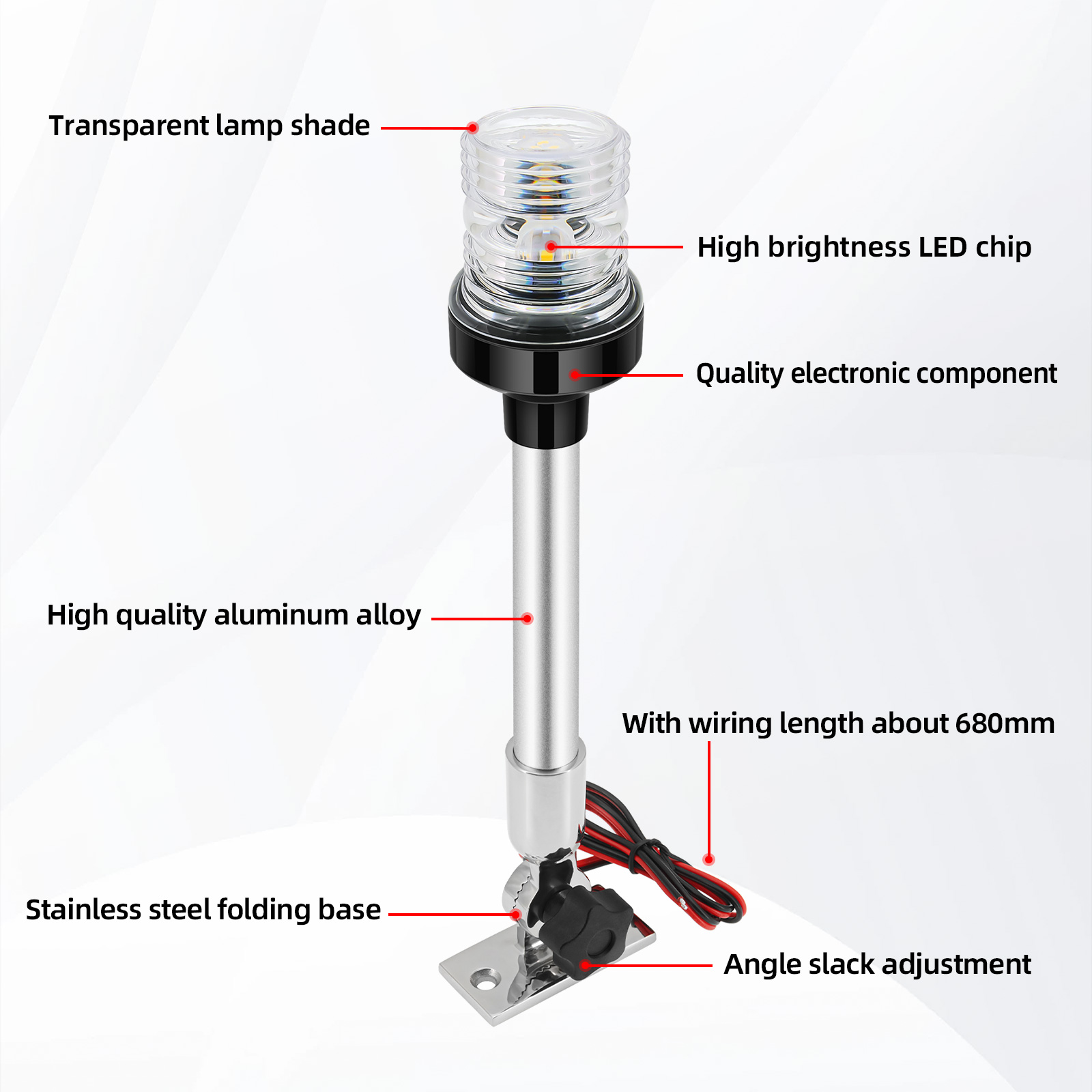 مصباح مرساة قارب بحري LED مقاو - مراجعة Fishing Boat Navigation Light وسعره